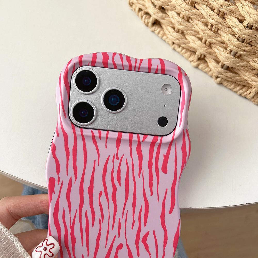 Lovely 2 in 1 Zebra Stripes Wave Edges Case for For Iphone 13 14 1 16 Pro Max Air Shockproof Cover for For Iphone 17 Pro Max Case Funda