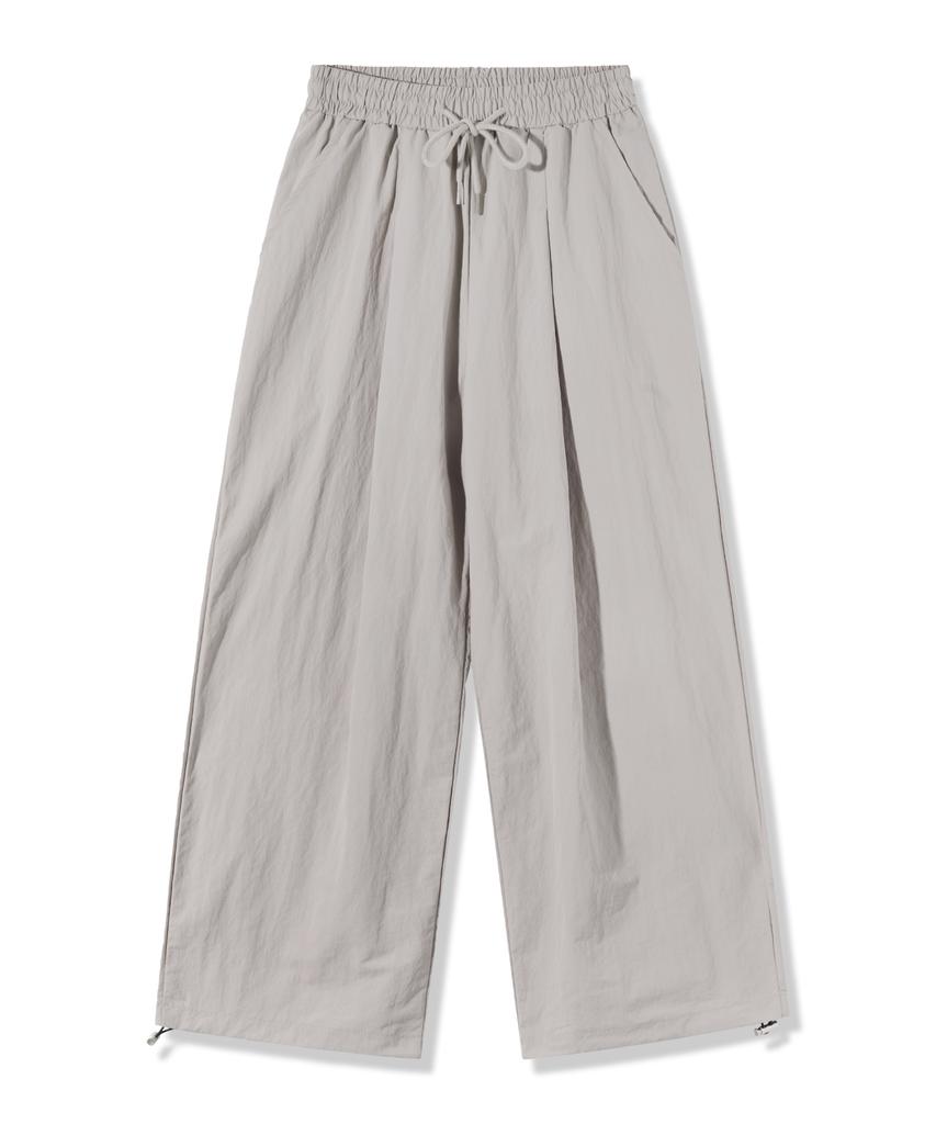 PIANER Nylon One-Pleat String Pants (Light Beige)