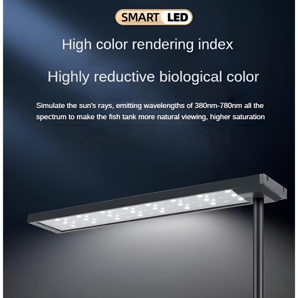 Intelligente Aquarium-Clip-Leuchte APP-Dimmbar Hoher CRI Aluminiumlegierung Fischbeckenlampe Mehrere Größen LED-Wasserpflanzenlicht