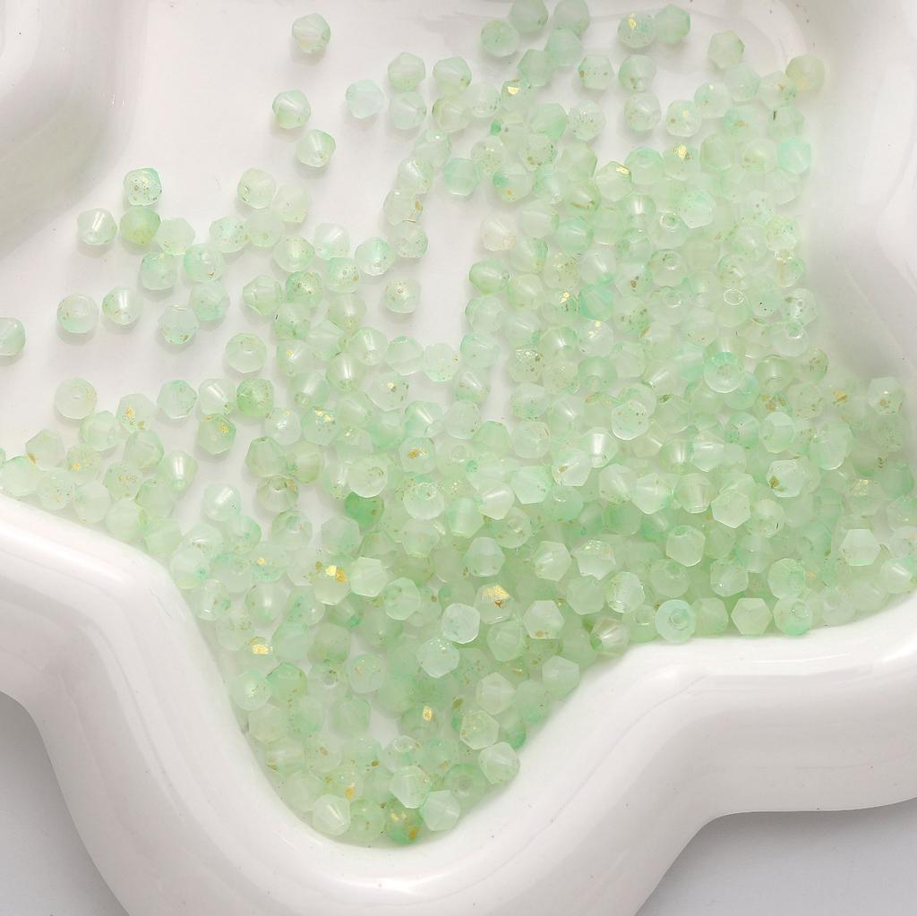 4mm Double Pointed Faceted Frosted Glass Beads DIY Handmade Creative Beading Loose Beads Bracelet Cell Phone Chain Accessories Lovely Colour