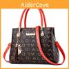 Adl Letter Print Pu Womens Handbag With Zipper Closure And Inner Pockets For Everyday Style