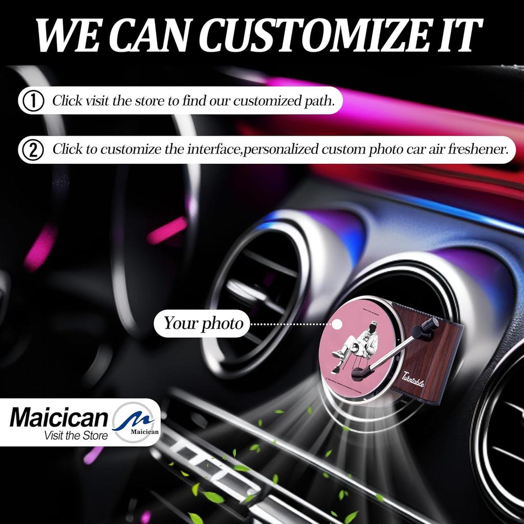 Maicican 12PCS izable Car Air Freshener Vent Clip, Pop Singer Album Cover Record Player Shape, Music Lover Gifts. (Fashion)