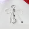 Versatile Fashion Key Chain Accessory Trendy Heart Bowknot Pendant Keychain Simple Keyrings Accessory for Bag Purse