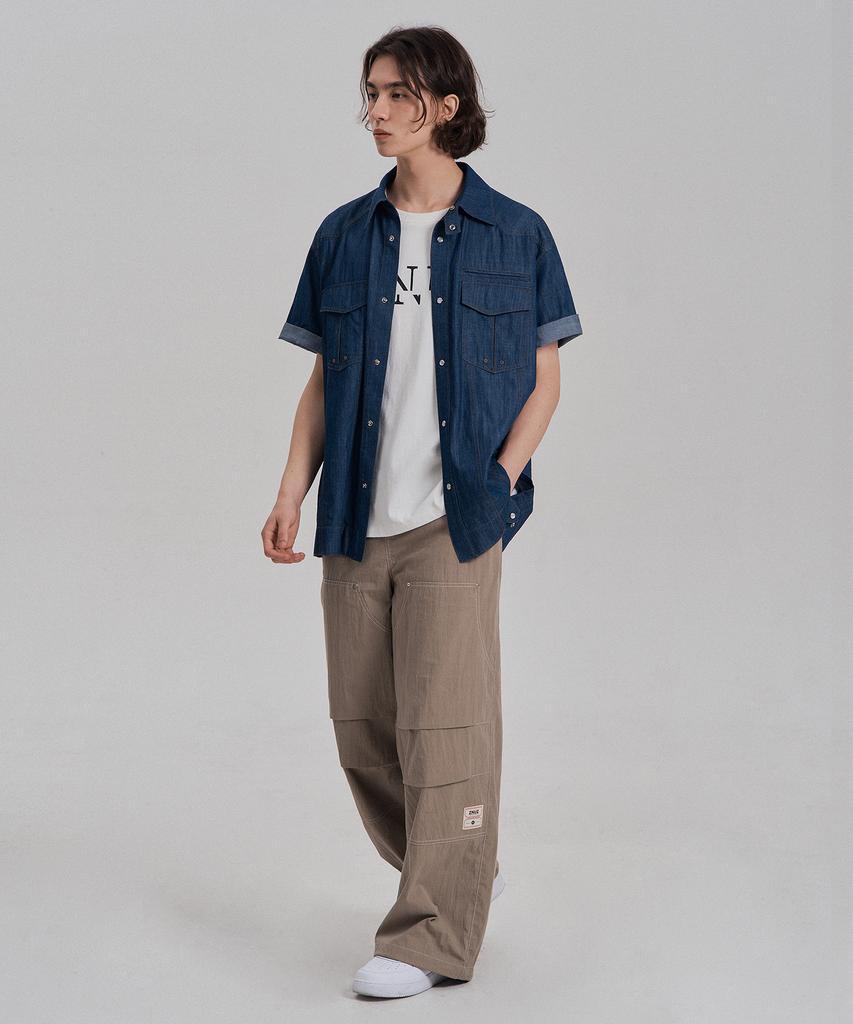 Jenyujeu Stitch Liner Parachute Pants - Khaki