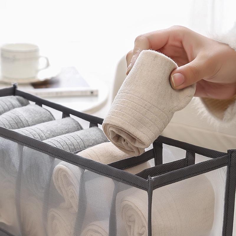 Scatola portaoggetti in tessuto pieghevole multifunzione stile cassetto per biancheria intima e calzini