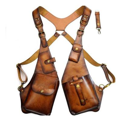 Sling Bag Anti-Diebstahl Harness Tasche mittelalterlichen Steampunk Stil Brieftasche glatt Faux