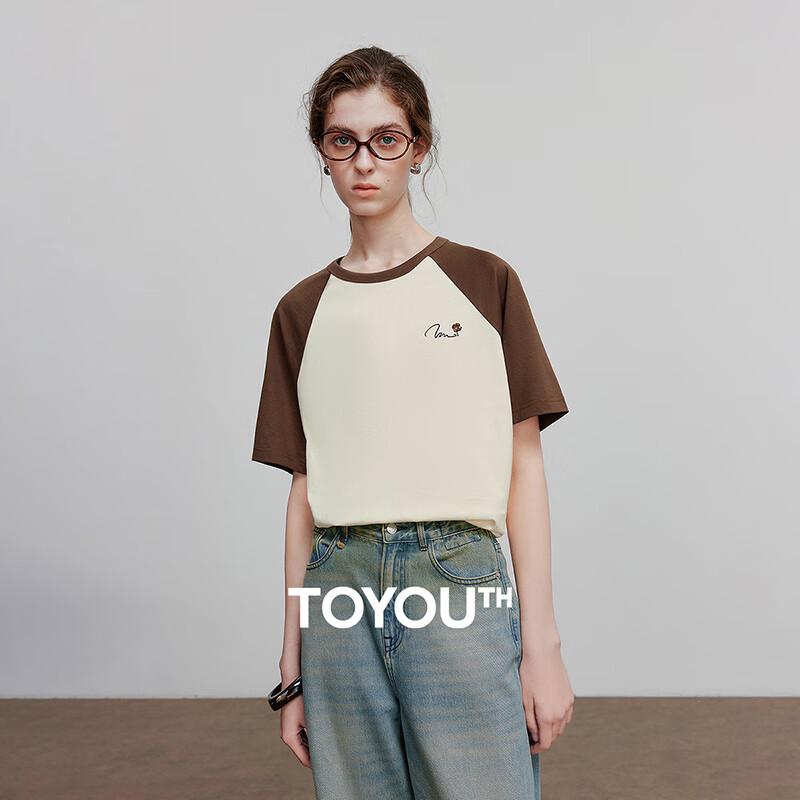 

Chuyu 2025 Summer Women s Contrast Raglan Sequin Clover T-Shirt