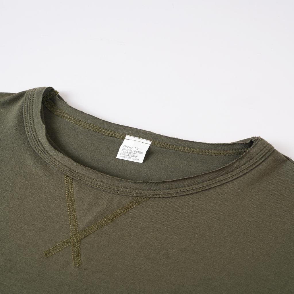 Men's Round Neck T-shirt, Cotton Base Shirt, Long Sleeved Top