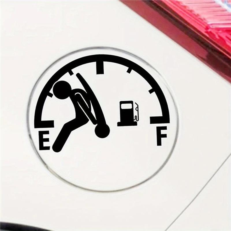 Car Reflective Fuel Tank Cap Sticker Novelty Design Fade Resistant Easy Install Exterior Decor for Trucks SUVs