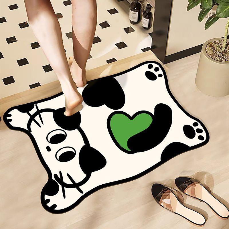 

Мультяшный зверек, мягкий диатомовый ил, впитывающий коврик для пола в туалете, нескользящий коврик для ванной комнаты, коврик для входной двери, милый коврик для пола в туалете 40X60cm 15.7X23.6in