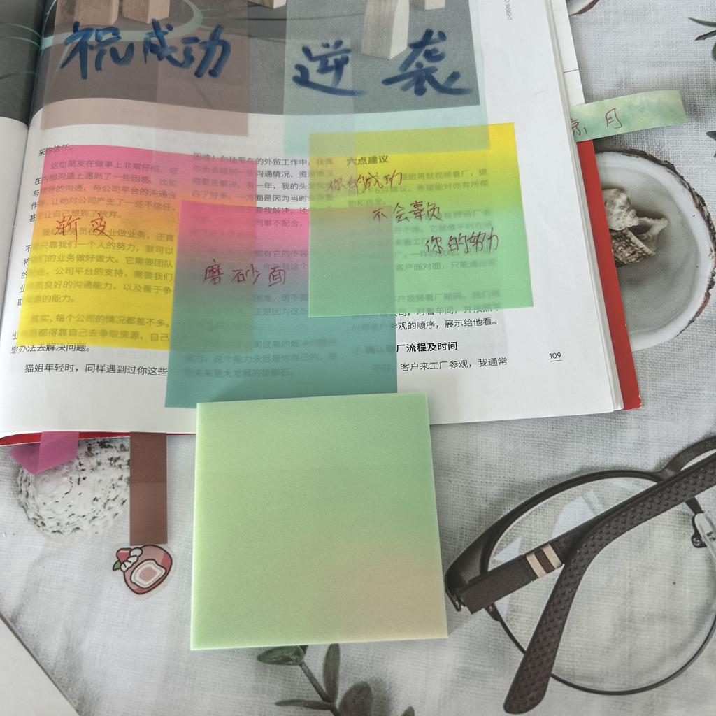 50 Sheets/pad Transparent Sticky Notes Pad Waterproof Self-Adhesive Clear Memo Message Reminder Home Office School Supplies