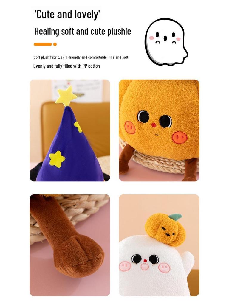 Funny Halloween Pumpkin Ghost Plush Pillow - Creative Photo Prop & Gift