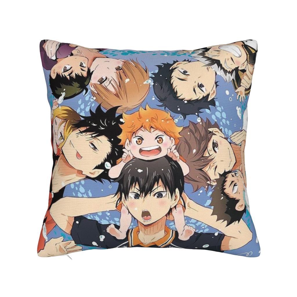 Anime Haikyuu Quadratische Kissenhülle Bokuto Volleyball Kissenbezug Toller Reißverschluss Dekorative Kissenhülle für Auto 18x18