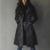 2026 High-Quality Women's Fall/Winter Coat with Turn-Down Collar and Suede Fabric, Long Trench Coat