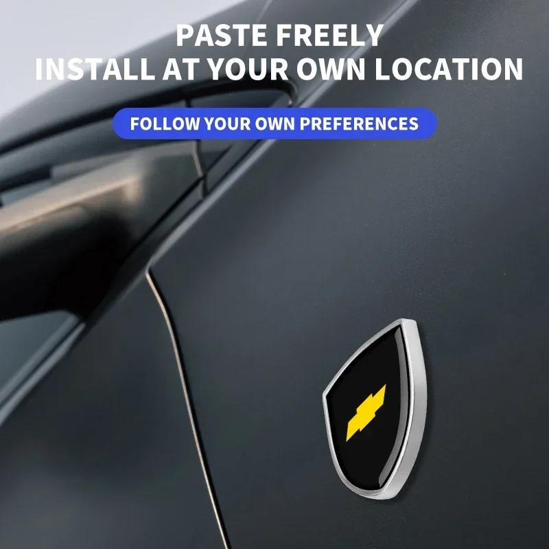 CTVWZ1 3D Metal Car Body Fender Emblem Shield Stickers Decor Auto Accessories For Chevrolet Cruze Lacetti Captiva SS Z71 Equinox Trax
