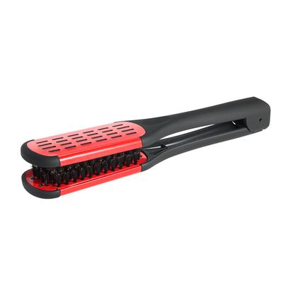 Hair Straightening Comb Double Sided Bristle Hair Brush Clamp Straightener Comb Natural Fibres Styli