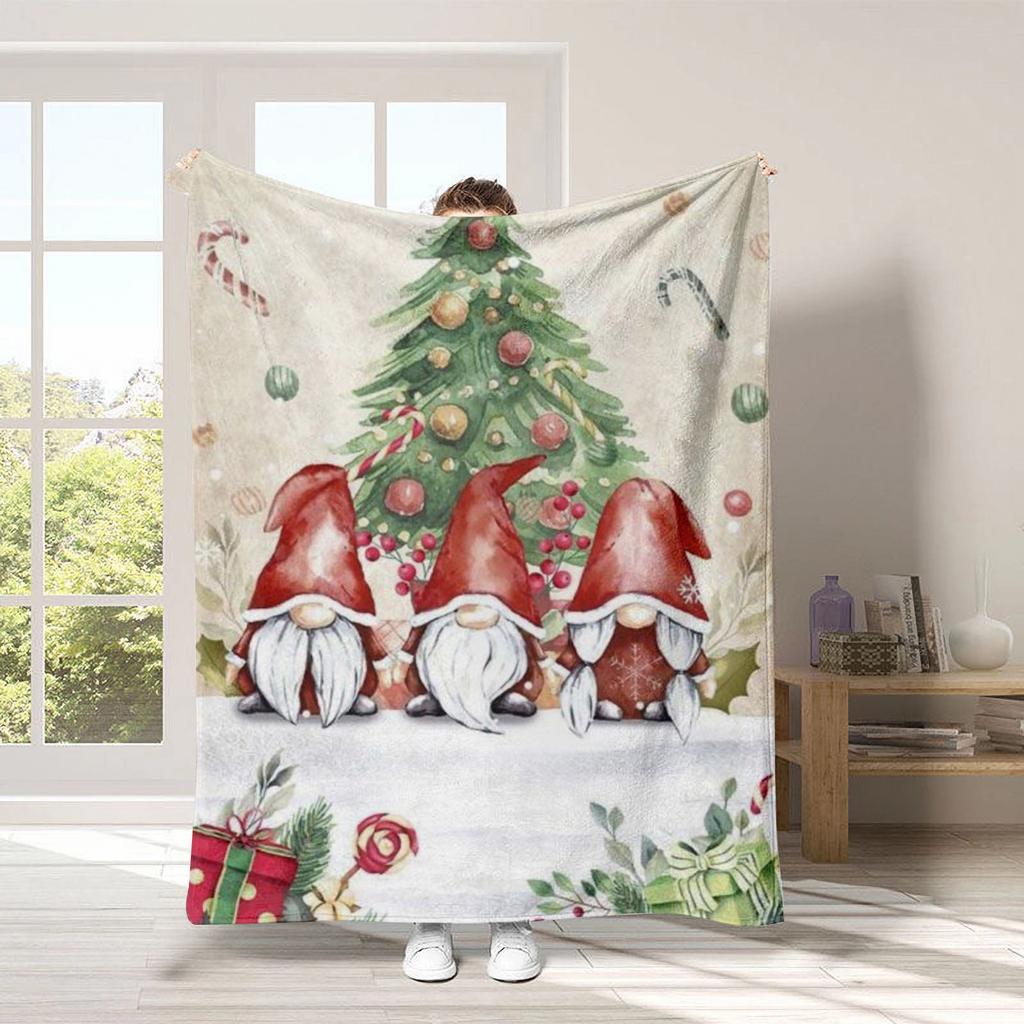 Christmas Cartoon Series Printed Blanket for Sofa Travel Camping Living Room Office Conditioning Blanket for All Seasons Gifts