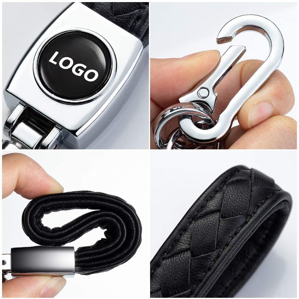 [Hunesuru] Compatible Keychain Genuine Leather Car Key Chain Car Logo