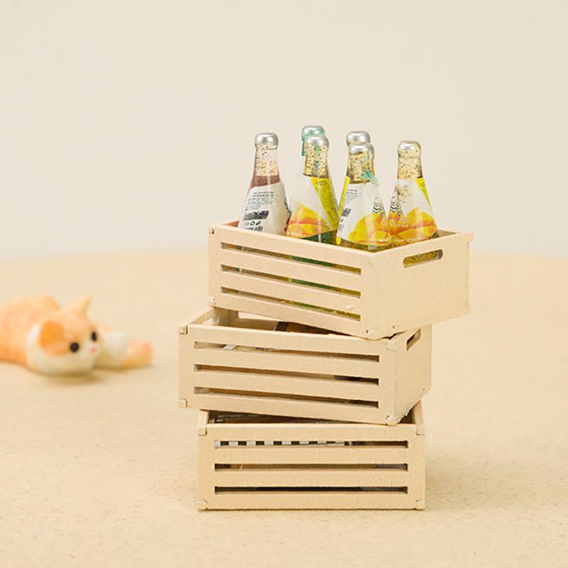 Doll House Decoration Mini Wooden Frame Fruit Frame Storage Frame Model Photo Props