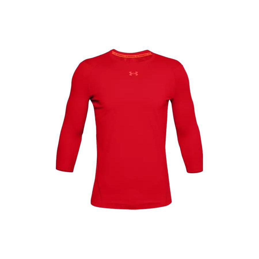 Under Armour Solid Color Moisture-Wicking Breathable Crew Neck Three-Quarter Sleeve T-Shirt Men tops Red 1356800-600