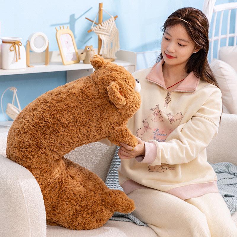 Cute Bear Long Plush Hugging Pillow – Animal Toy & Sofa Cushion, Perfect Birthday Gift