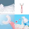 Adorable U-shaped Kids Toothbrush Made From Food Grade Silicone For Easy Use