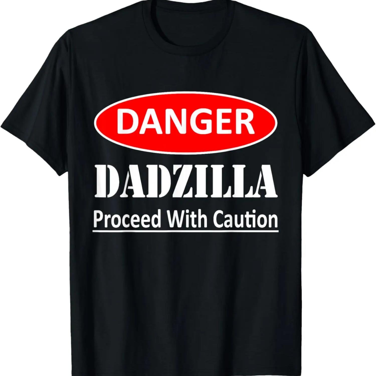 Мужская футболка Danger Dadzilla Осторожно Смешная футболка для пап S