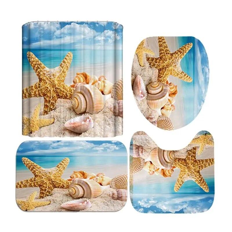 3D digitalt trykk dusjforheng 4 stk til hjem/hotell/fest Baderomsdekorasjon 180 * 180cm