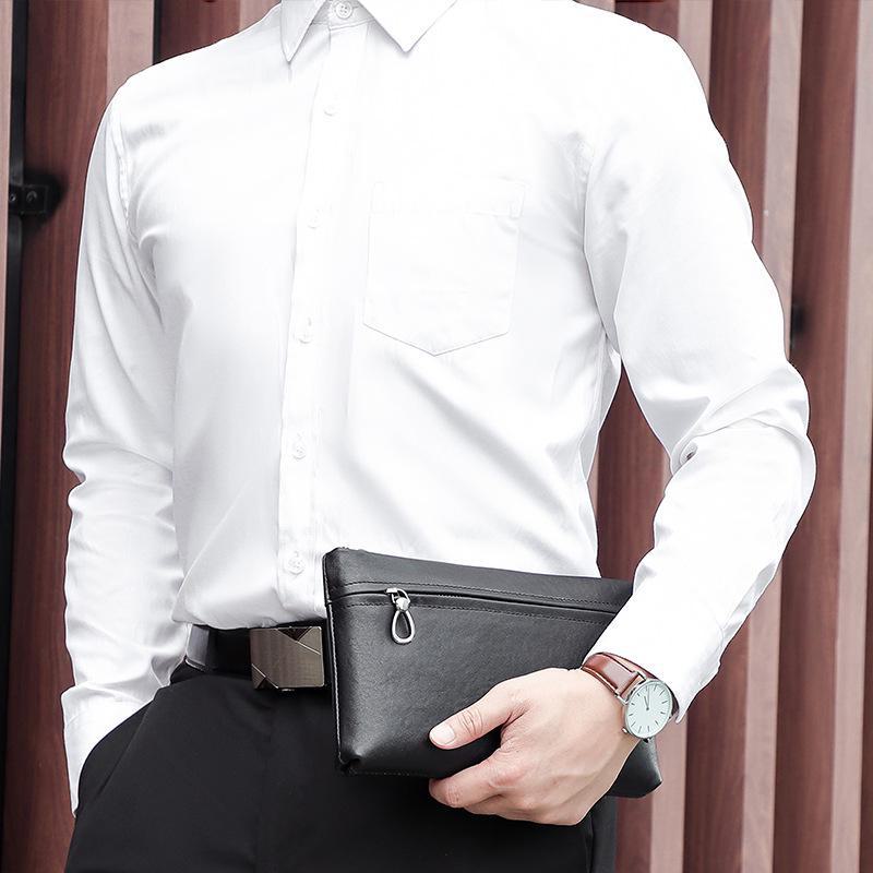 Jiameida Men's Genuine Leather Fashion Clutch Bag – Large Capacity Handbag & Mobile Phone Holder