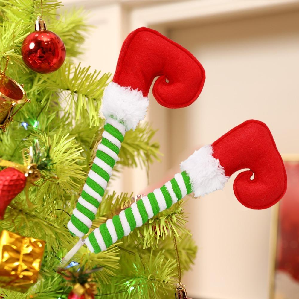 Plush Stuffed Christmas Ornaments Multi Scene DIY Accessories Christmas Tree Ornament with Fixed Wire Light Weight