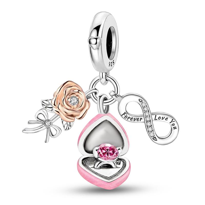 Copper Rose Unlimited Butterfly Charms Beads Fit Original Pan Bracelet Bangle Diy Jewelry For Women Gifts