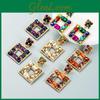 Alloy Geometric Layered Earrings With Sparkling Rhinestones For Fashion Women