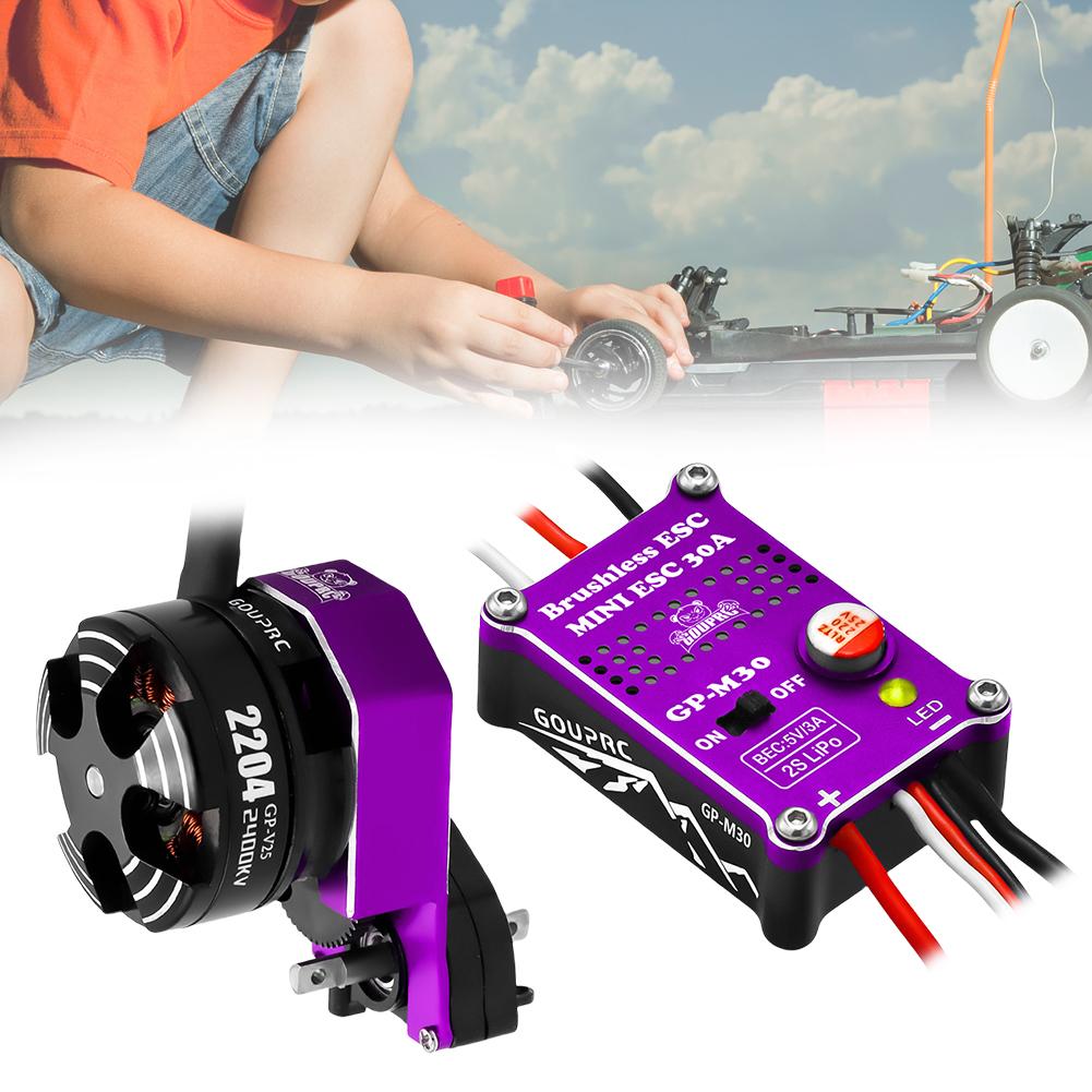 2204 2400KV Brushless Outrunner Motor W/ Transmission and 30A ESC for SCX24 RC Crawler Axial 1/24 RC Car Truck