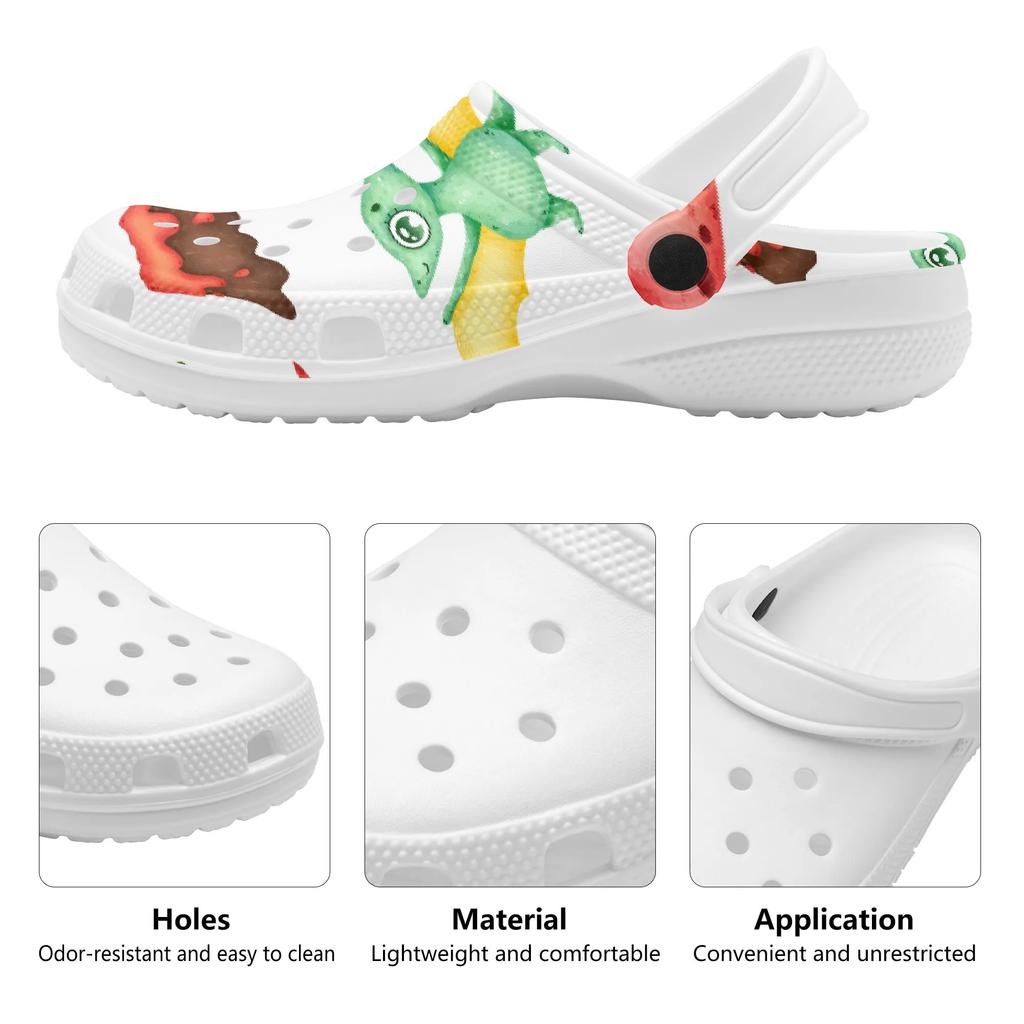 For Women Men Allover Printed EVA Clogs Lightweight Flexible Slip On Casual Shoes Soft Sole Summer Sandals Everyday Wear