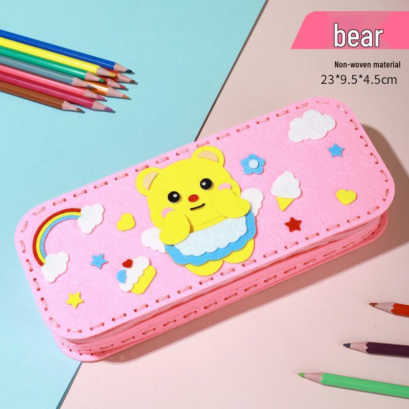 Kids DIY Non-woven Pencil Case Sewing Kit - Fun Educational Craft Toy