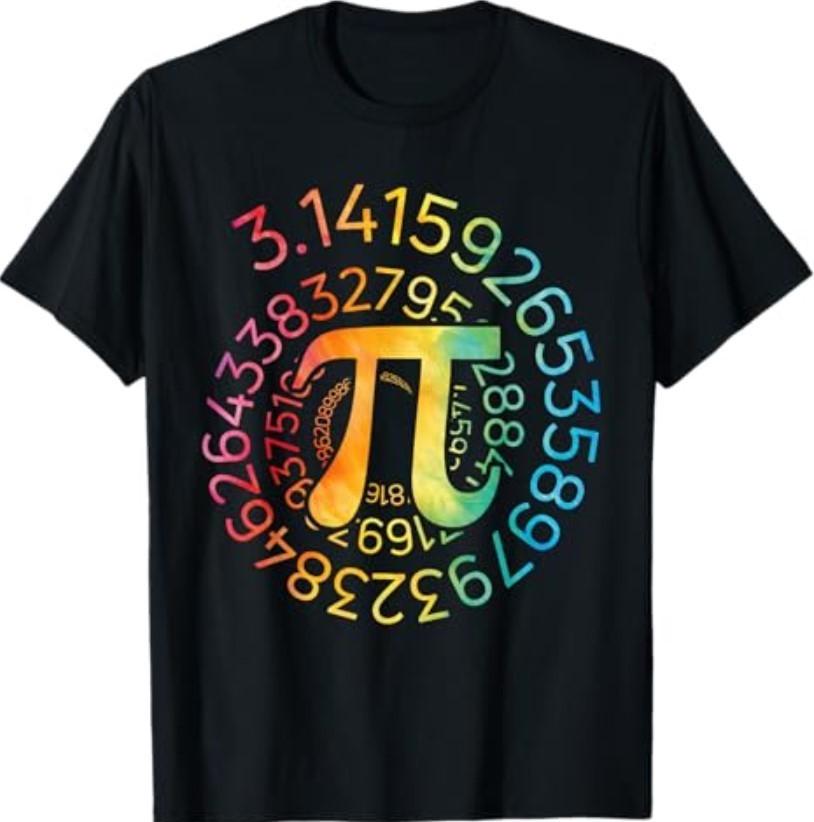 Funny Pi Day Spiral Pi Math 3.14 Design for Men Women T-Shirt S разноцветный
