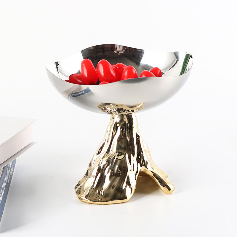 Elegant Stainless Steel Fruit Bowl - Creative Home Dining and Coffee Table Decoration Tray