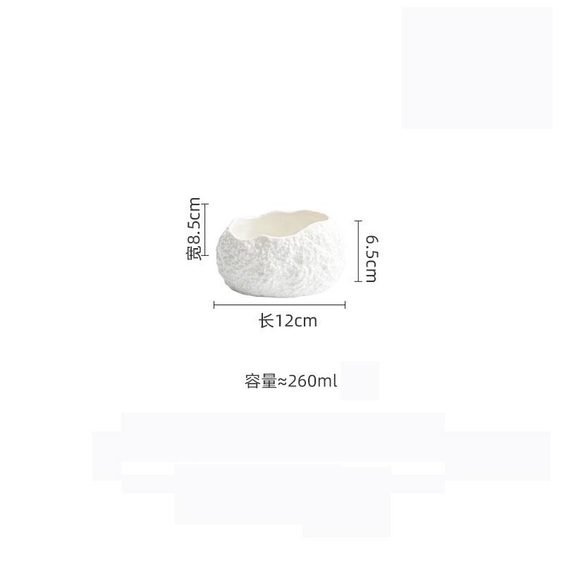 Irregular Rock Texture Ceramic Bowl Dessert Bowl Thick Soup Bowls Steamed Egg Bowls Molecular Cuisine Specialty Tableware