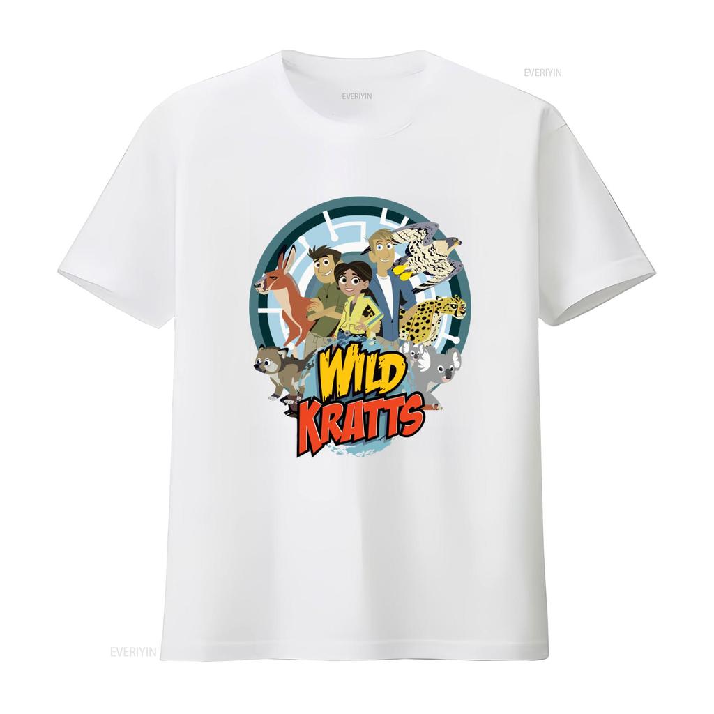 Wild Kratts Cartoon Animal Print T Shirt for Friends and Family Perfect Birthday  vintage Washed Versatile Stylish graphic