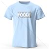 Focus Letter Minimalist Style T-Shirt, Lightweight Round Neck Short Sleeve Tee, Perfect for Unisex
