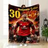 "Manchester United Player Graphic Printed Flannel Blanket for Bedroom, Living Room, Sofa, and Nap"