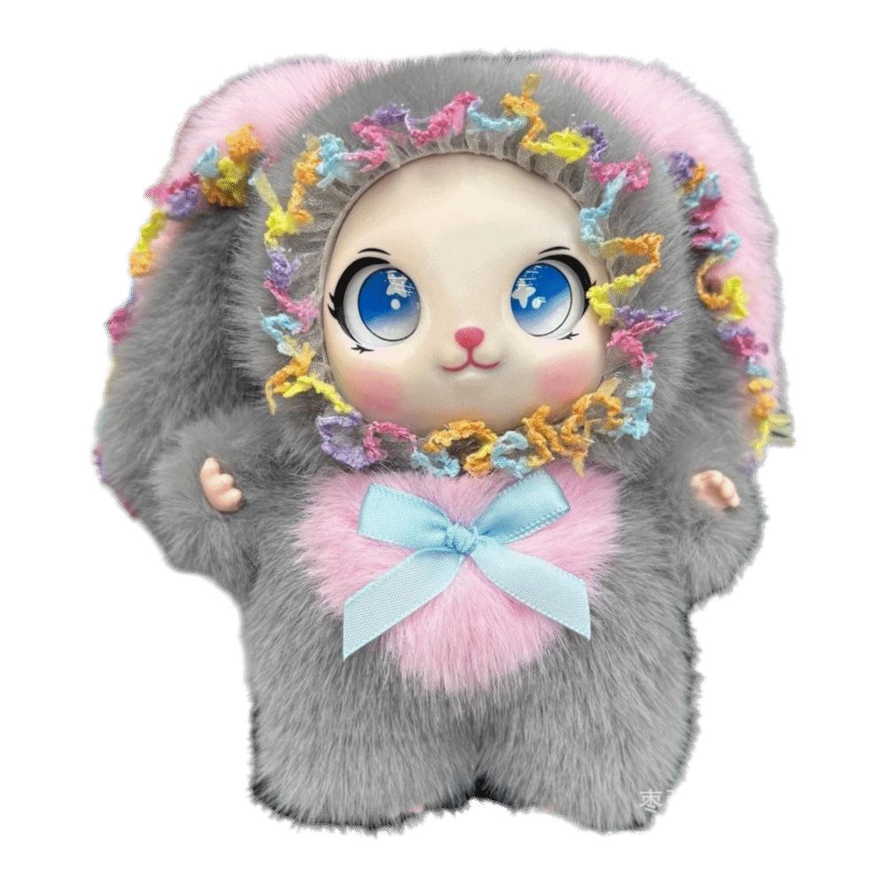 Bag Hanging Rabbit Plush Keychain Big Ear Car Key Ring Delicate Bunny Doll Pendant Gift For Girls