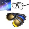 Large Frame Polarized Myopia Sunglasses 6 In 1 Prescription Magnetic Clip Men Women Glasses Optical Eyewear -0.5 To -6.0