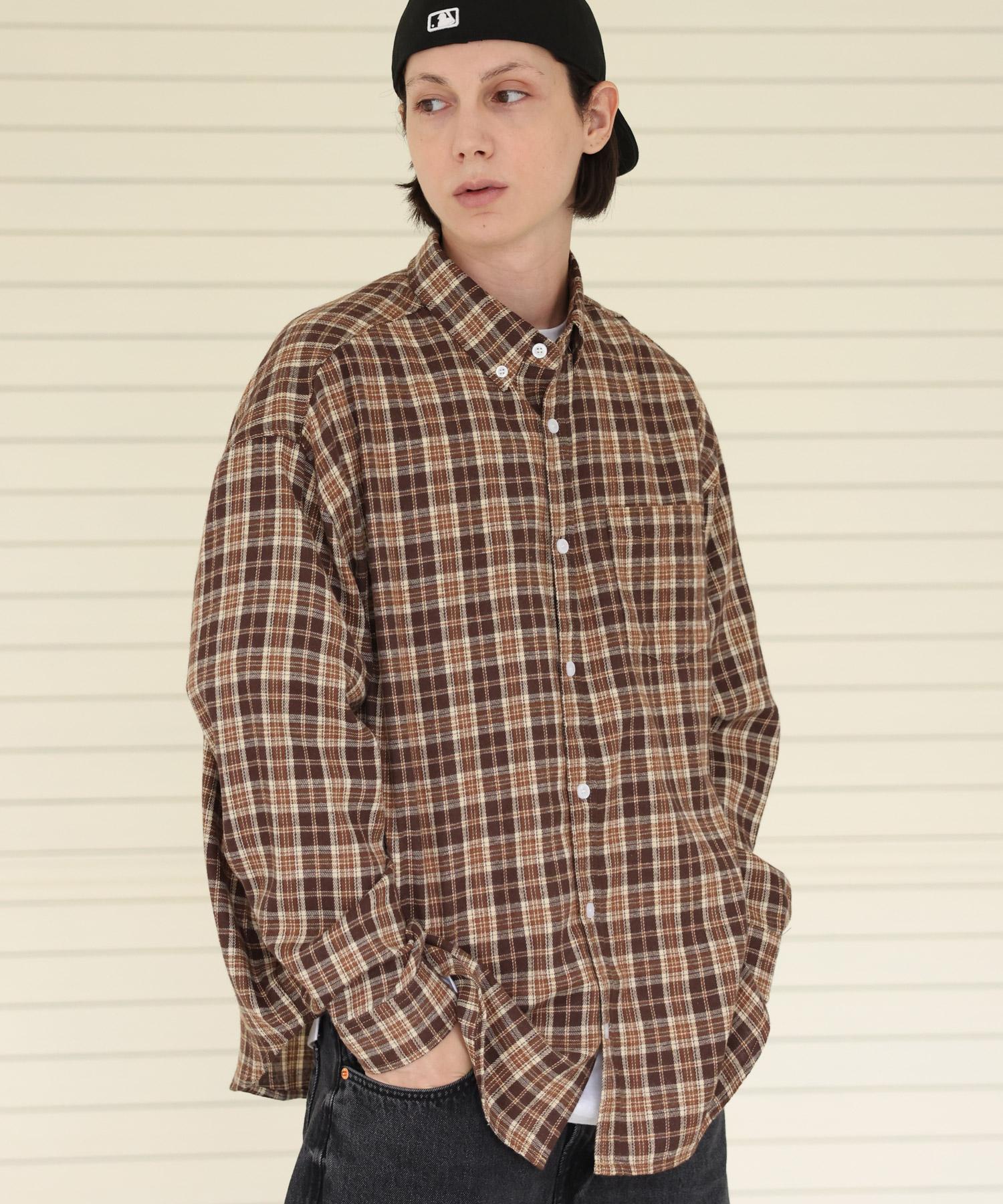 Modermoment Build Oversized Check Shirt [Mocha] Mocha/1 Size