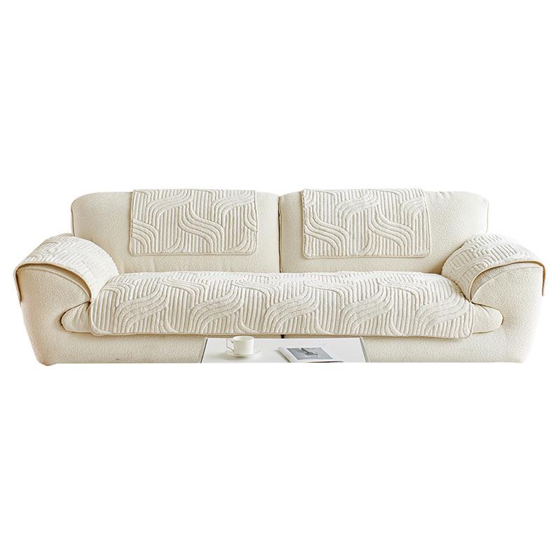 2025 New Plush Shu Cotton Velvet Sofa Cushion: Thickened, Non-Slip Cover for Autumn and Winter