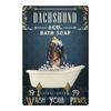 Funny Dogs Tin Signs Bulldog Husky Chihuahua Dachshund Retro Metal Posters Wall Decor Puppy Bath Time Vintage Iron Paintings