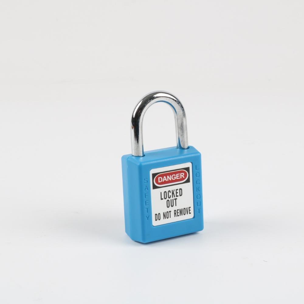 25mm Color Safety Lockout Padlock with Key Unlock Durable Nylon Body and Steel Shackle for Easy Installation Energy Isolation (Blue,Nylon&Lockout Tagout) синий