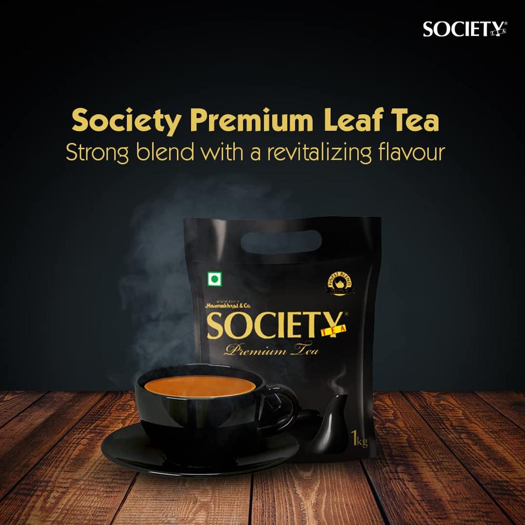 Society Premium Tea 1 kg Pack | Strong Kadak Chai Loose Leaf | Robust Assam Tea Blend for Rich Flavor