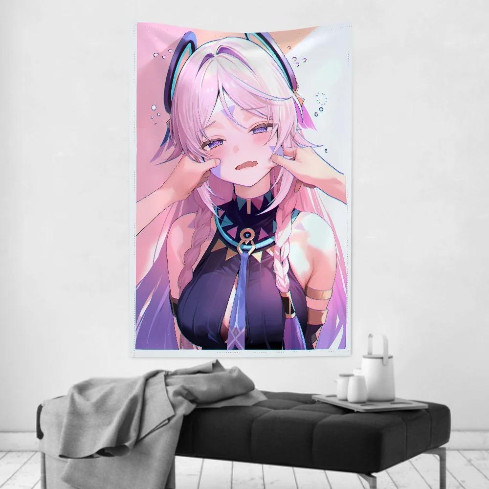 Game Citlali Genshin Impact Tapestry Wall Hanging Anime Room Decoration Cute Cartoon Fantasy Background Home Decoration