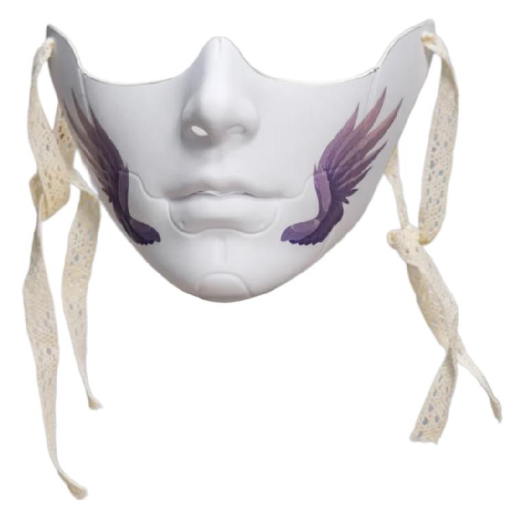 Målad Skönhetsmask Maskeradmask Festmask Estetisk Mask Mekanisk Halvansiktsmask för Halloween Jul Cosplay